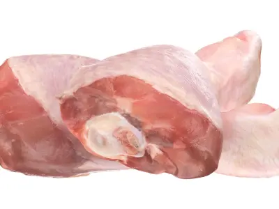 Chicken leg drumstick raw Low-poly 3D model