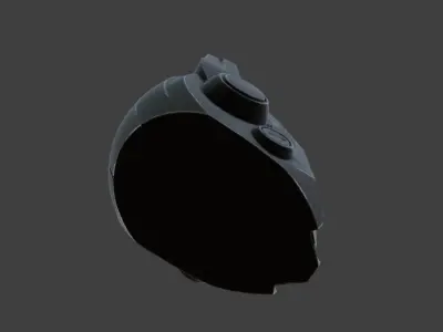 Robotic Helmet Sci-Fi Game-Ready 3D Model with PBR Textures Low-poly 3D model