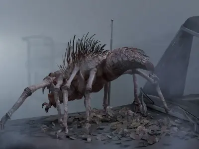 Gray Widower Low-poly 3D model