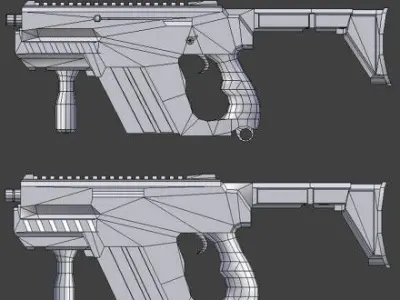 Submachine Gun M24 R Free low-poly 3D model