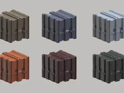 5 SUBD Military Shipping Elements 3D model