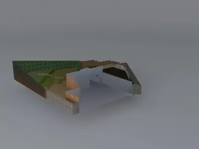 Sloping and terraced garden Free 3D model
