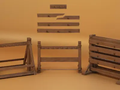 Medieval Weapon Racks Free low-poly 3D model