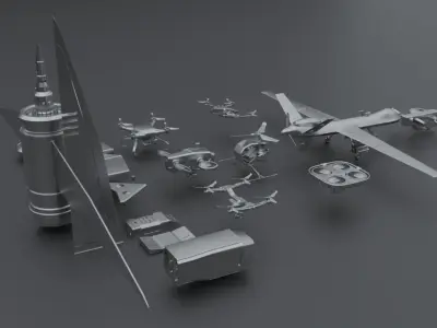 KITbash drones 3D model