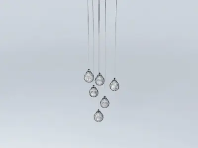 Hanging different height ball lamp Free 3D model