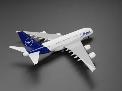 Airbus A380-800 with Lufthansa Livery 3D model 3D model