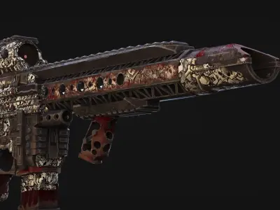 M4-HM Sniper Rifle Skullcrasher Low-poly 3D model