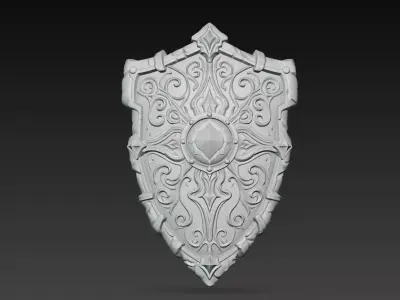 Arcane Magic Shield Glowing Rune Fantasy Armor Wall Relief STL 3D print model