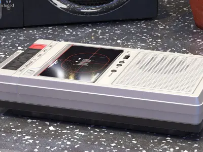 QFX Retro 39 Tape Recorder Silver 3D model
