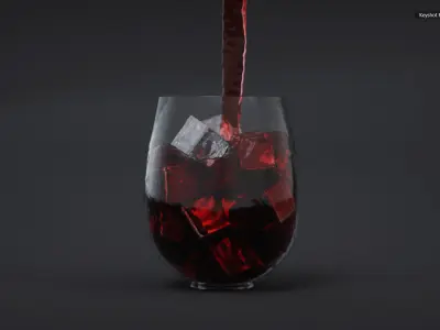 Realistic Juice In Glass 3D model