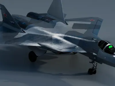Sukhoi SU-57 fifth gen Fighter Jet 3D model