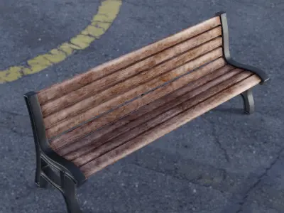 Bench park Low-poly 3D model buy