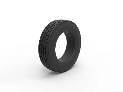 Semi truck tire Scale 1 to 25 3D print model