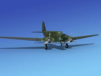 Douglas B-18A Bolo Russian 3D model