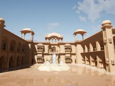 Indian rajasthani grand Palace  3D model
