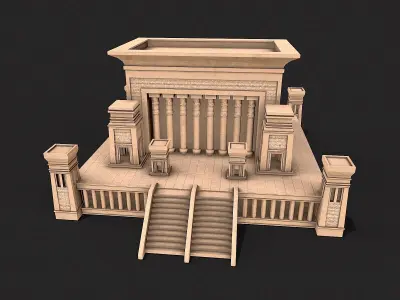 Old Egypt Desert Utility Building Collection Low-poly 3D model