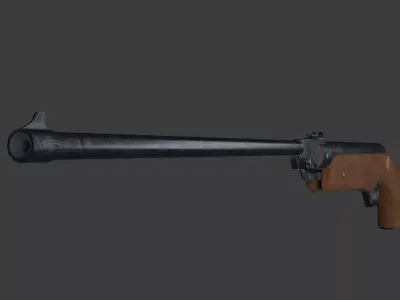 AirGun wooden rifle Low-poly 3D model Soviet Baikal Ij-22 Low-poly 3D model