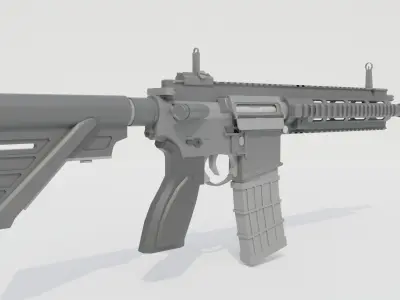 Hk 416A5 Low-poly 3D model