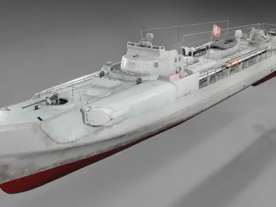 Schnellboot s38 Fast attack craft  Low-poly 3D model