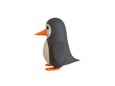 Cartoon Penguin v004 Low-poly 3D model