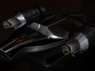 The Mandalorian Razor Crest spaceship Low-poly 3D model