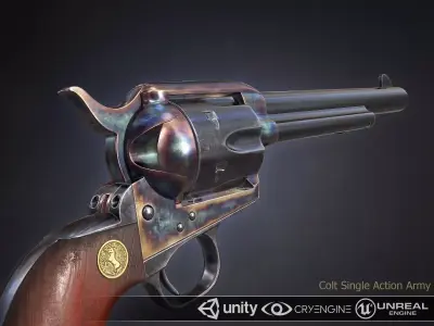 Colt Single Action Army - Peacemaker Low-poly 3D model