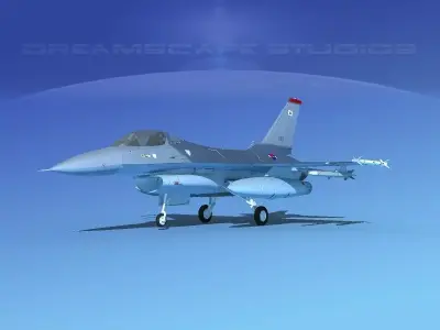 Gen Dyn F-16A Falcon S Korea 3D model
