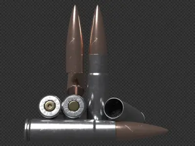 300 AAC Blackout Cartridge Low-poly 3D model