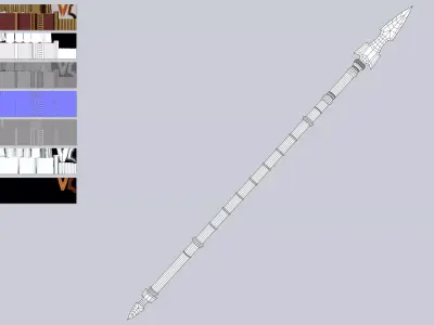 Fire spear Low-poly 3D model get