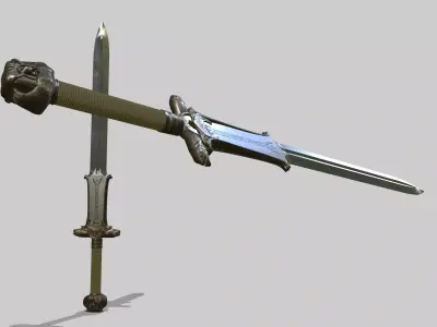 Atlantean Sword Low-poly 3D model