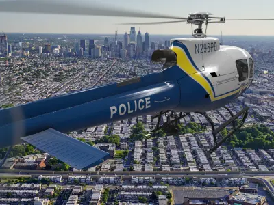 AS-350 Philadelphia Police Animated Low-poly 3D model