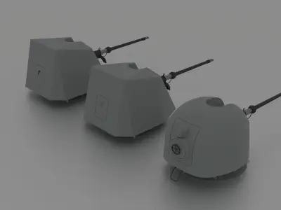 Naval Gun OTO Melara 76mm Family 3D model