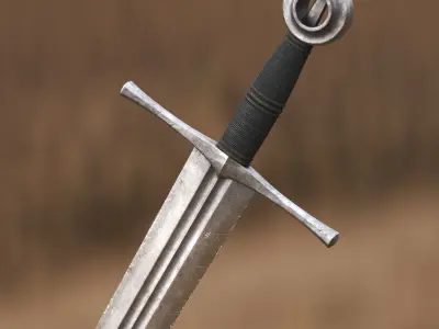 Medieval Sword for Games and Cinematics 06 Low-poly 3D model