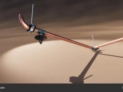 Pipes and Cables Low-poly 3D model