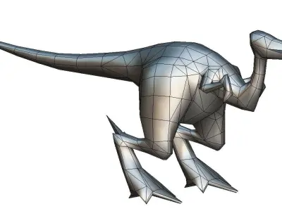 Low Poly Cartoon Creature Dino Tava Low-poly 3D model