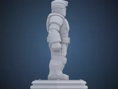 Armored Hero Figurine - Low Poly Style Miniature PM-213 3D print model