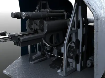 Skoda 10 cm K10 - OTO 100-47 Low-poly 3D model