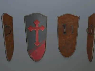 shield set greek warrior Low-poly 3D model