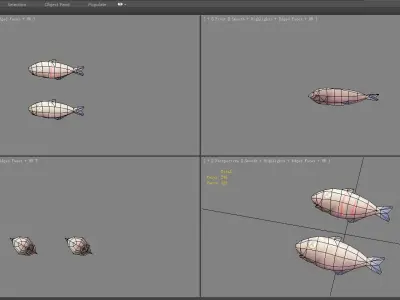 Cartoon fish  Low-poly 3D model
