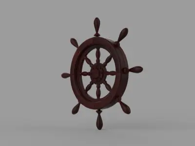 ship wheel Low-poly 3D model