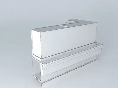 Kit food counter with glass shelves Free 3D model