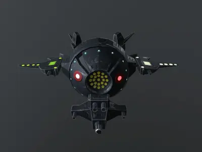 Sci-Fi Military Drone - PBR Low-poly 3D model