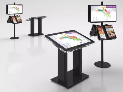 Info signs with smart TV 3D model