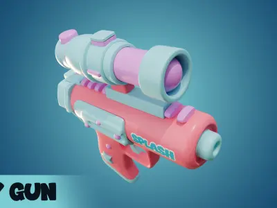 Toy Gun Water Gun Low-poly 3D model