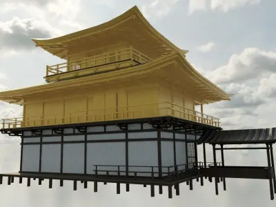 Kyoto Golden Palace Low-poly 3D model