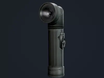 Military Flashlight Game Ready Low-poly 3D model