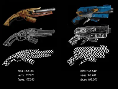 Sci-fi weapons vol01 Low-poly 3D model