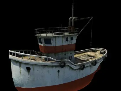 Fishing Boat Low-poly 3D model