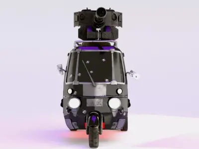 Armored Tricycle- Post Apocalyptic vehicle 3D model 3D model
