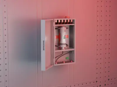 Sci-Fi Medical Cabinet - Game Ready Low-poly 3D model